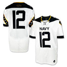 Load image into Gallery viewer, Navy Under Armour 2024 Rivalry Men&#39;s Football Replica Jersey (White)