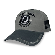 Load image into Gallery viewer, POW MIA You Are Not Forgotten Hat (Grey)