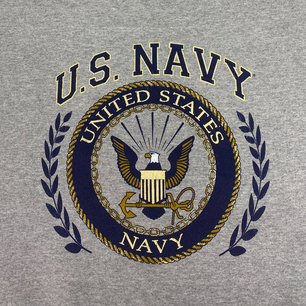 Navy Laurel Leaf Crewneck (Grey)