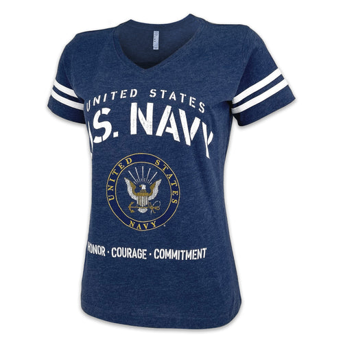 United States Navy Ladies Stencil T-Shirt (Navy)