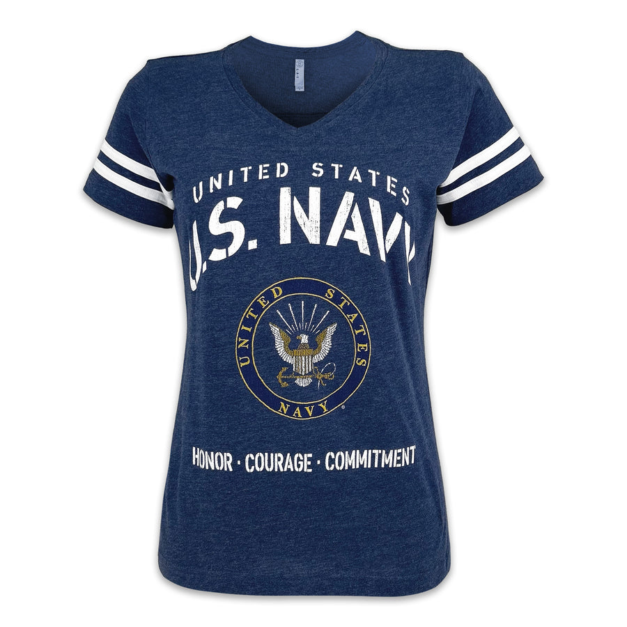 United States Navy Ladies Stencil T-Shirt (Navy)