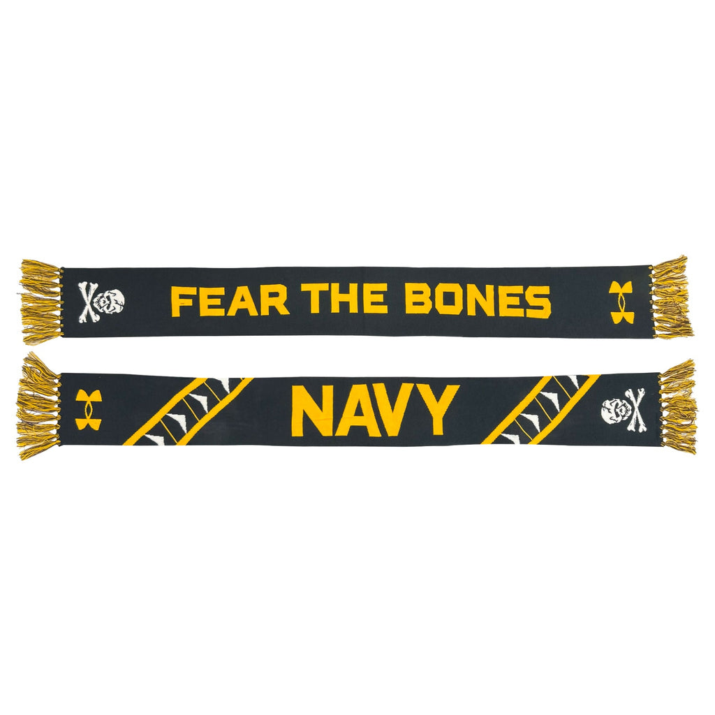 Navy Under Armour 2024 Rivalry Fear The Bones Knit Scarf (Navy)