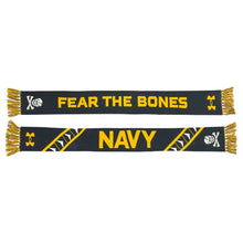 Load image into Gallery viewer, Navy Under Armour 2024 Rivalry Fear The Bones Knit Scarf (Navy)