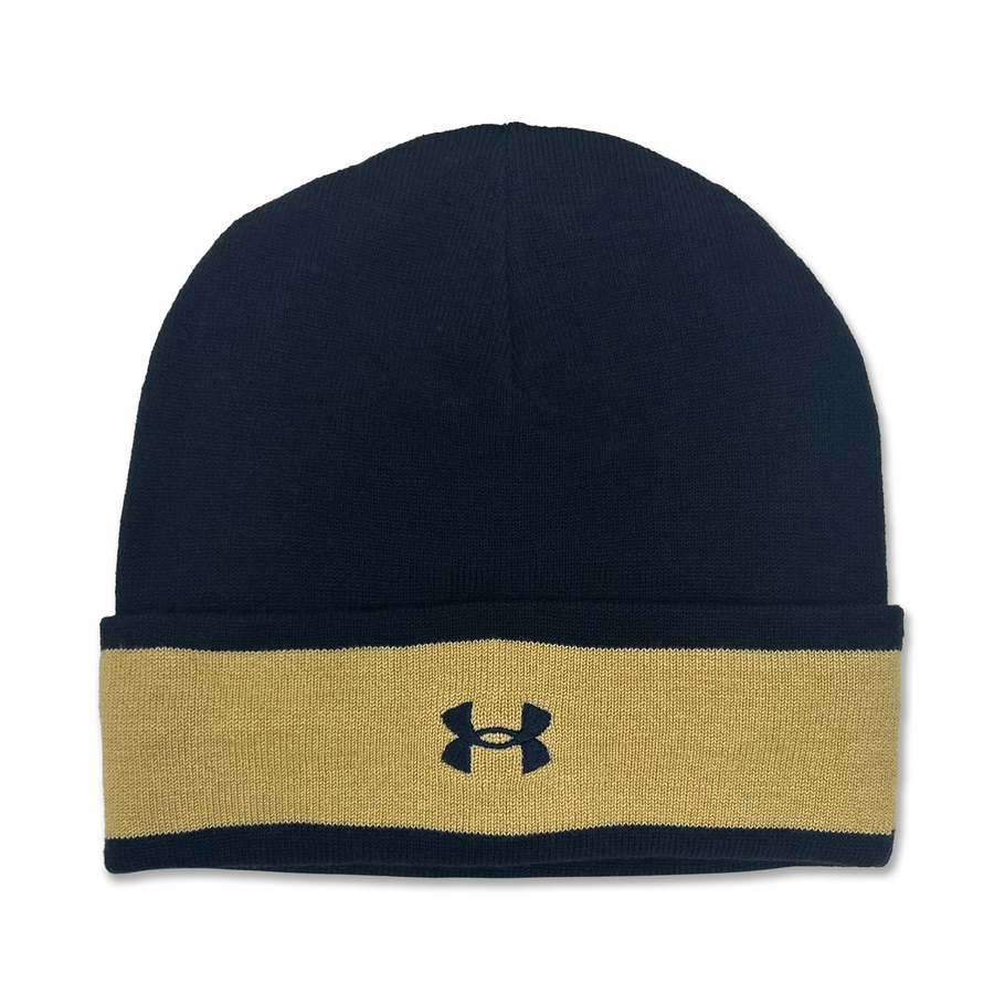 Navy Under Armour Sideline Jacquard Knit Cuff Beanie (Navy)