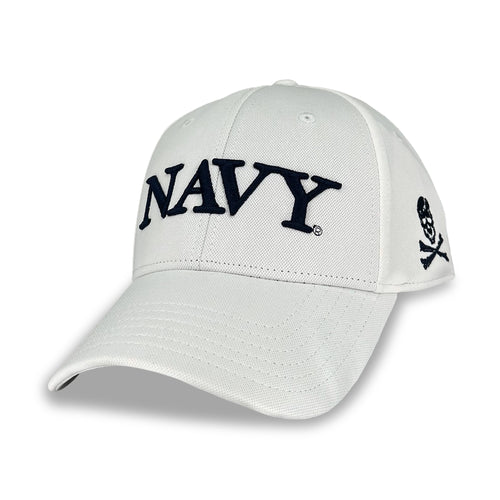 Navy Under Armour Jolly Roger Hat (White)