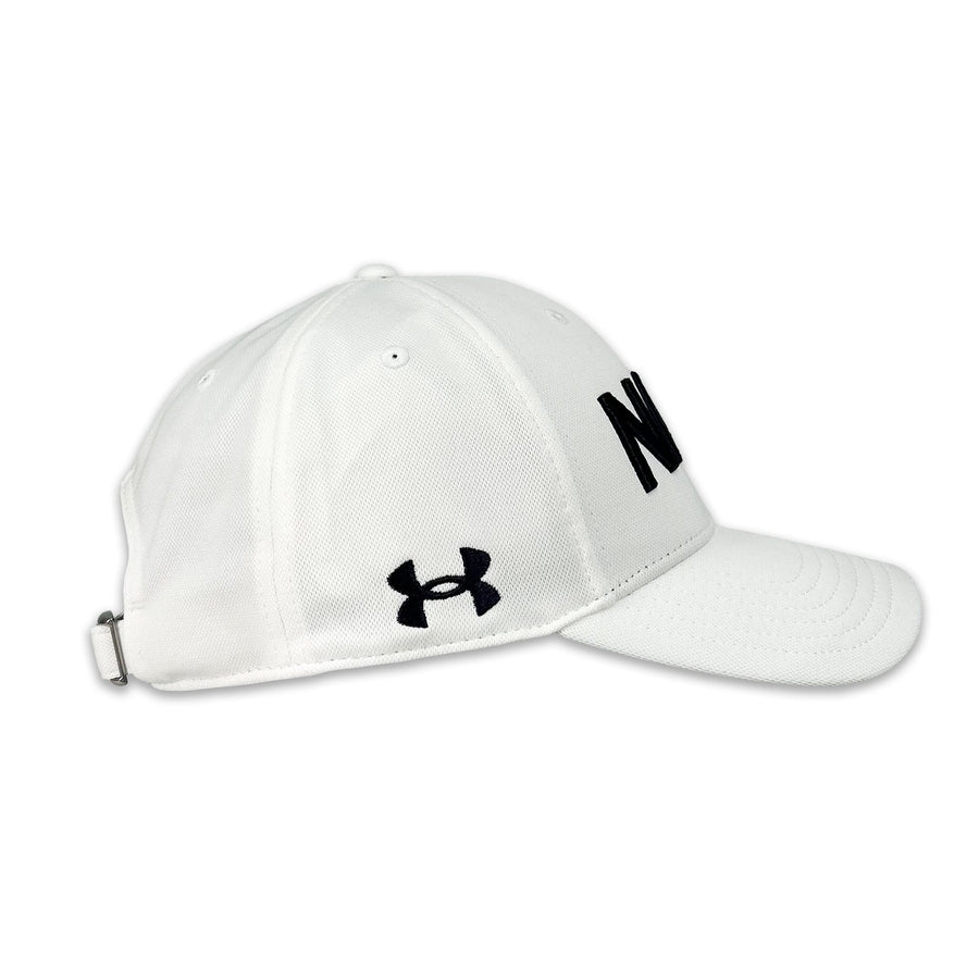 Navy Under Armour 2024 Rivalry Blitzing Adjustable Hat (White)