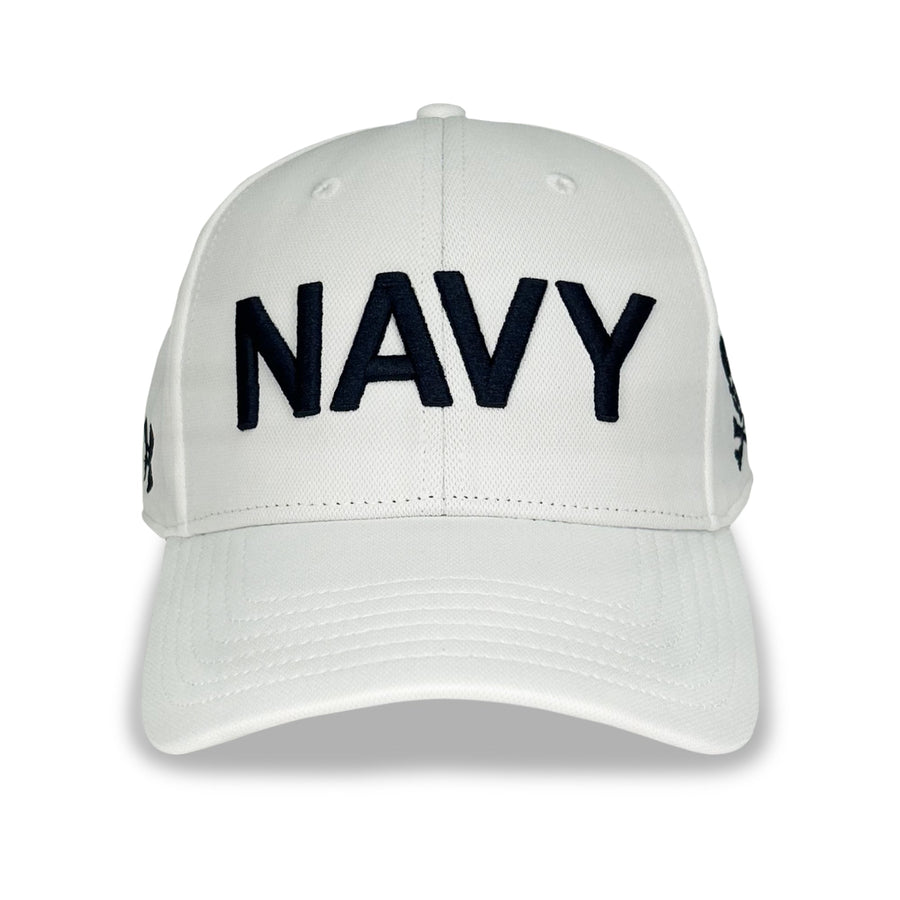 Navy Under Armour 2024 Rivalry Blitzing Adjustable Hat (White)