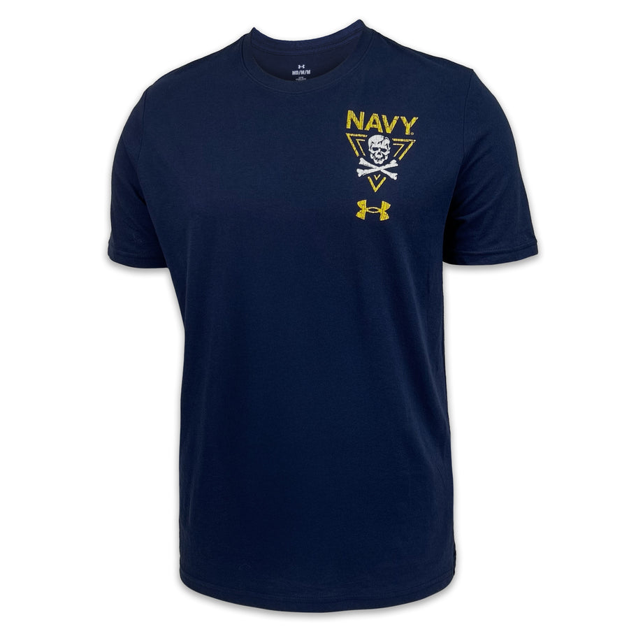 Navy Under Armour 2024 Rivalry Jolly Rogers Fear the Bones Triangle T-Shirt (Navy)