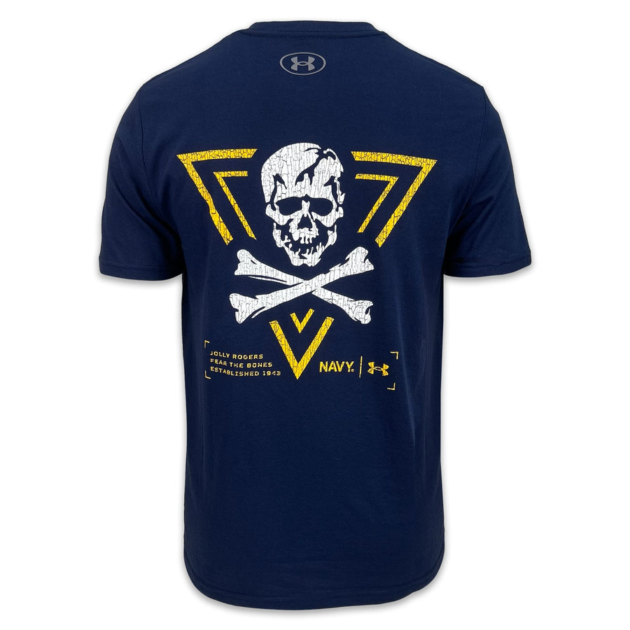 Navy Under Armour 2024 Rivalry Jolly Rogers Fear the Bones Triangle T-Shirt (Navy)