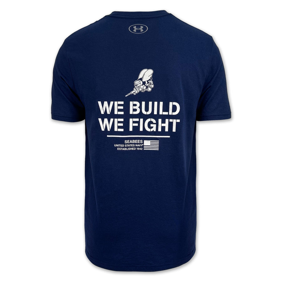 U.S. Navy Under Armour Seabees We Build We Fight T-Shirt (Navy)