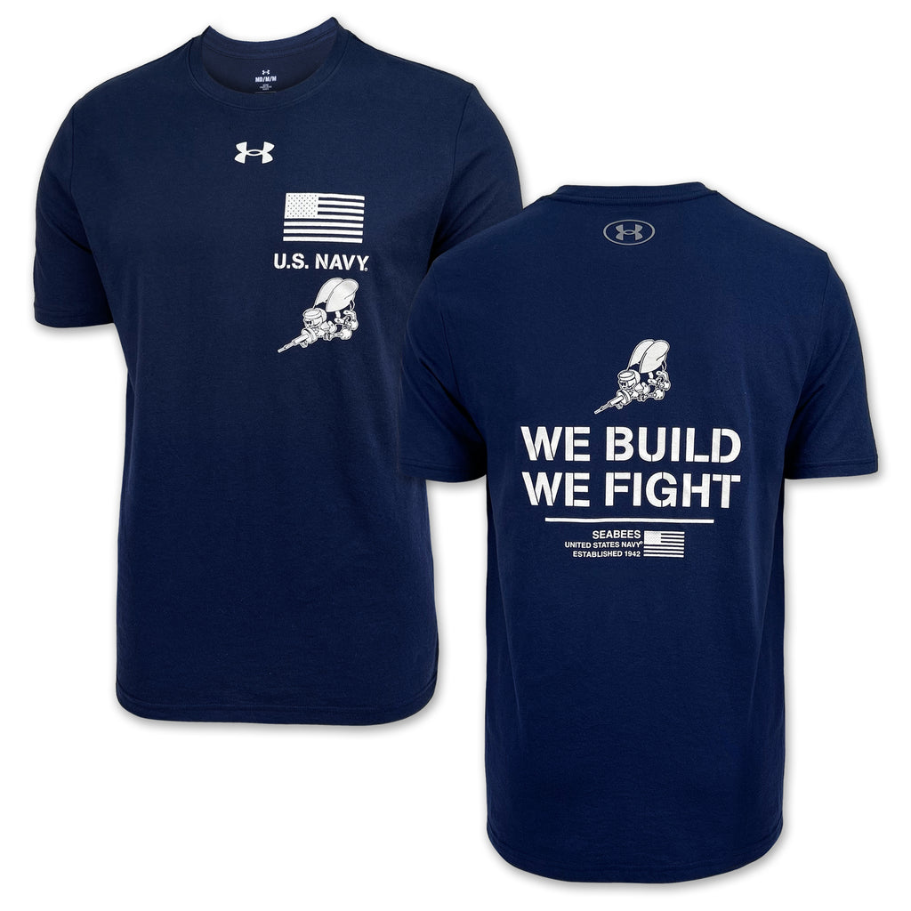 U.S. Navy Under Armour Seabees We Build We Fight T-Shirt (Navy)