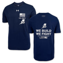 Load image into Gallery viewer, U.S. Navy Under Armour Seabees We Build We Fight T-Shirt (Navy)