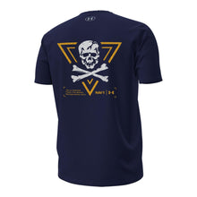 Load image into Gallery viewer, Navy Under Armour 2024 Rivalry Jolly Rogers Fear the Bones Triangle T-Shirt (Navy)