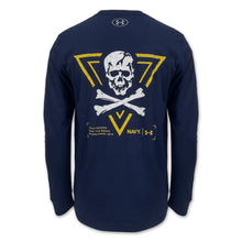 Load image into Gallery viewer, Navy Under Armour 2024 Rivalry Jolly Rogers Fear the Bones Triangle Long Sleeve T-Shirt (Navy)