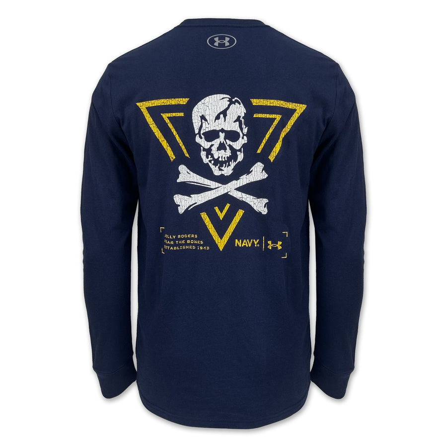 Navy Under Armour 2024 Rivalry Jolly Rogers Fear the Bones Triangle Long Sleeve T-Shirt (Navy)