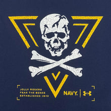 Load image into Gallery viewer, Navy Under Armour 2024 Rivalry Jolly Rogers Fear the Bones Triangle Long Sleeve T-Shirt (Navy)