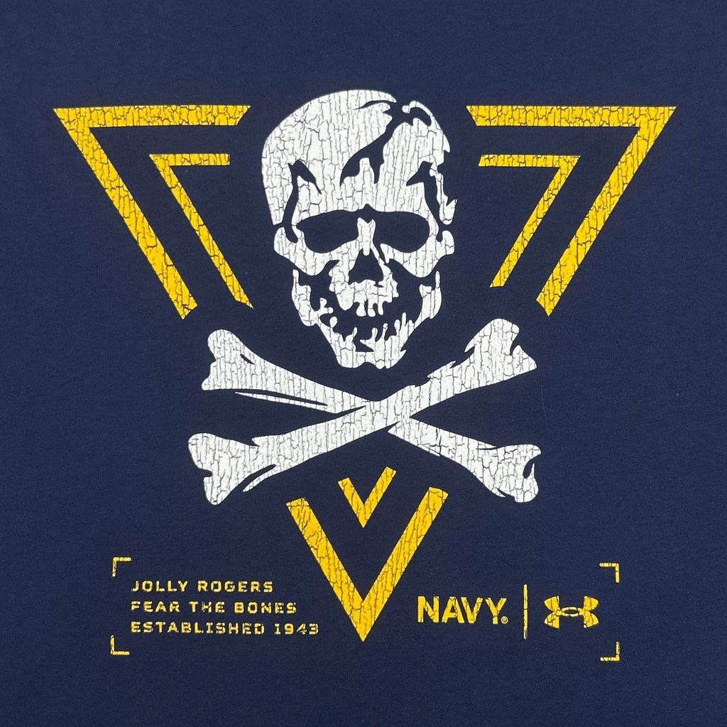 Navy Under Armour 2024 Rivalry Jolly Rogers Fear the Bones Triangle Long Sleeve T-Shirt (Navy)