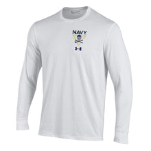 Load image into Gallery viewer, Navy Under Armour 2024 Rivalry Fear the Bones Long Sleeve T-Shirt (White)