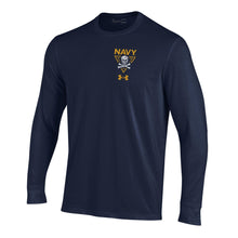 Load image into Gallery viewer, Navy Under Armour 2024 Rivalry Jolly Rogers Fear the Bones Triangle Long Sleeve T-Shirt (Navy)