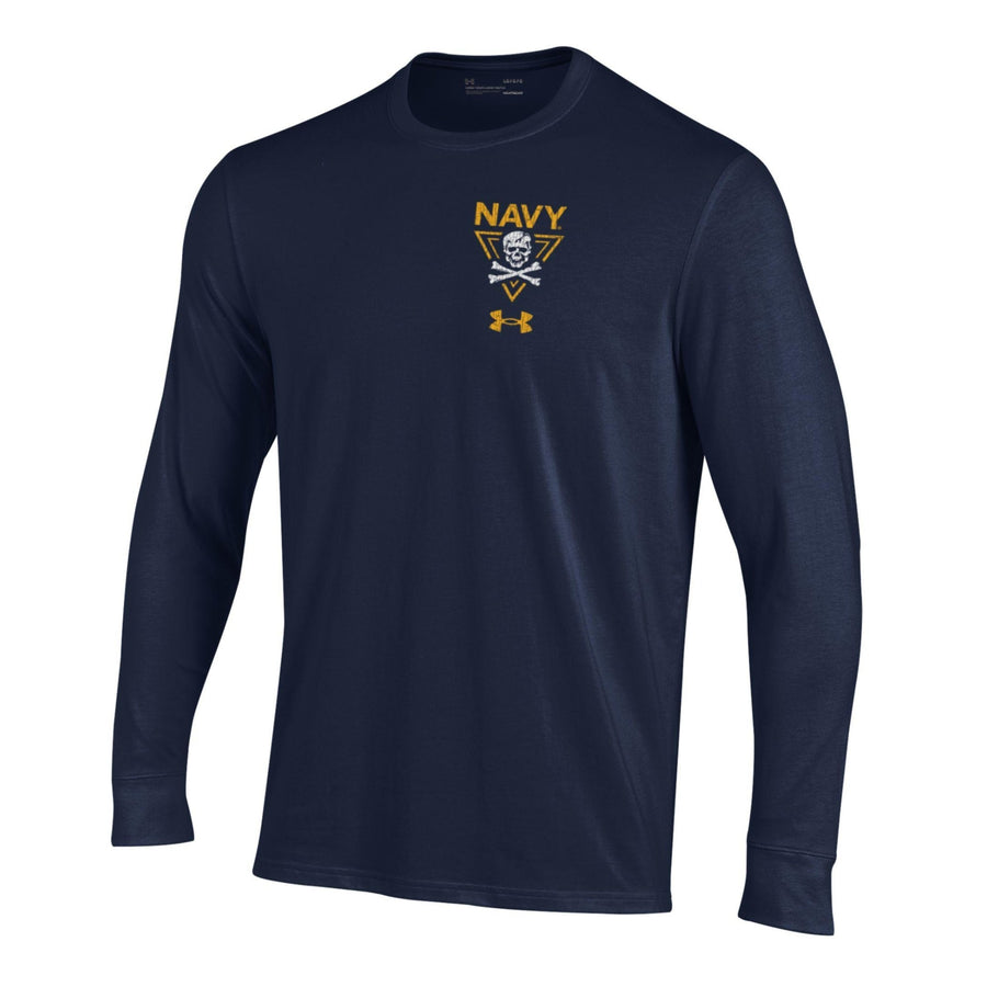 Navy Under Armour 2024 Rivalry Jolly Rogers Fear the Bones Triangle Long Sleeve T-Shirt (Navy)