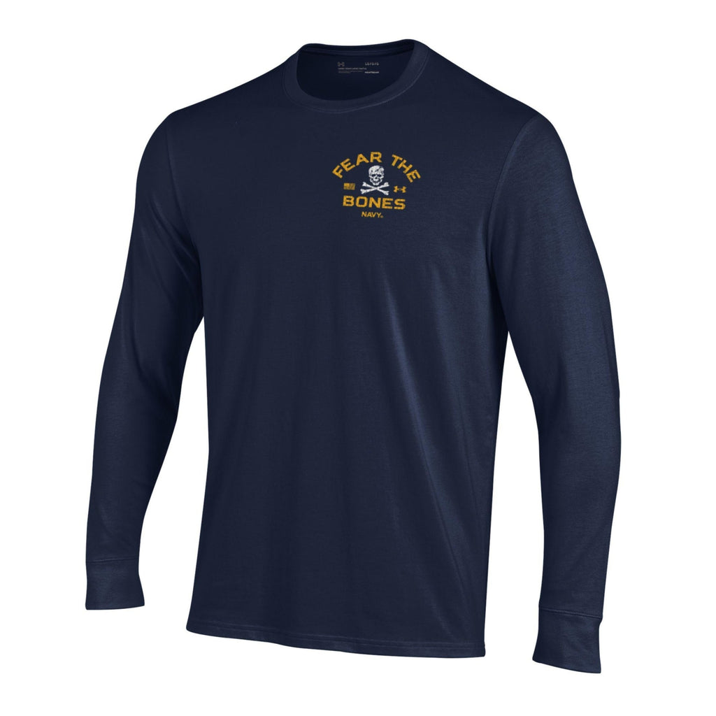 Navy Under Armour 2024 Rivalry 2-Sided Fear the Bones Long Sleeve T-Shirt (Navy)