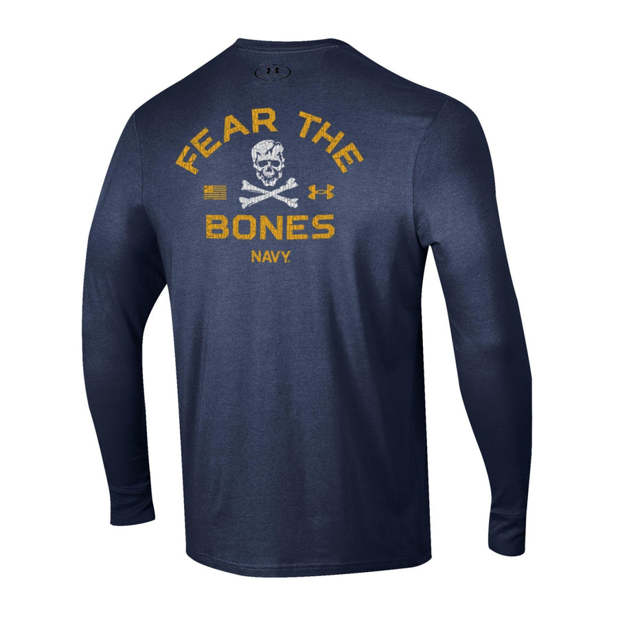 Navy Under Armour 2024 Rivalry 2-Sided Fear the Bones Long Sleeve T-Shirt (Navy)