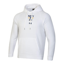 Load image into Gallery viewer, Navy Under Armour 2024 Rivalry Fear the Bones Fleece Hood (White)