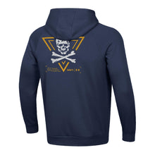 Load image into Gallery viewer, Navy Under Armour 2024 Rivalry 2-Sided Jolly Rogers Fear the Bones Triangle Fleece Hood (Navy)