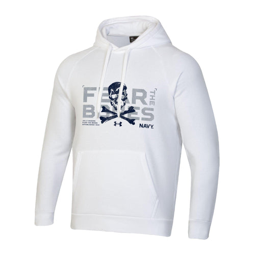 Navy Under Armour 2024 Rivalry Fear the Bones Skull Fleece Hood (White)