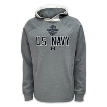 Load image into Gallery viewer, Navy Under Armour Gameday Double Knit Fleece Hood (Grey)