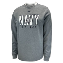 Load image into Gallery viewer, Navy Under Armour Gameday Double Knit Fleece Crewneck (Grey)