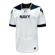 Load image into Gallery viewer, Navy Under Armour 2024 Rivalry Men&#39;s Custom Football Replica Jersey (White)