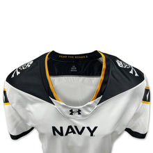 Load image into Gallery viewer, Navy Under Armour 2024 Rivalry Men&#39;s Custom Football Replica Jersey (White)