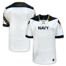 Load image into Gallery viewer, Navy Under Armour 2024 Rivalry Men&#39;s Custom Football Replica Jersey (White)