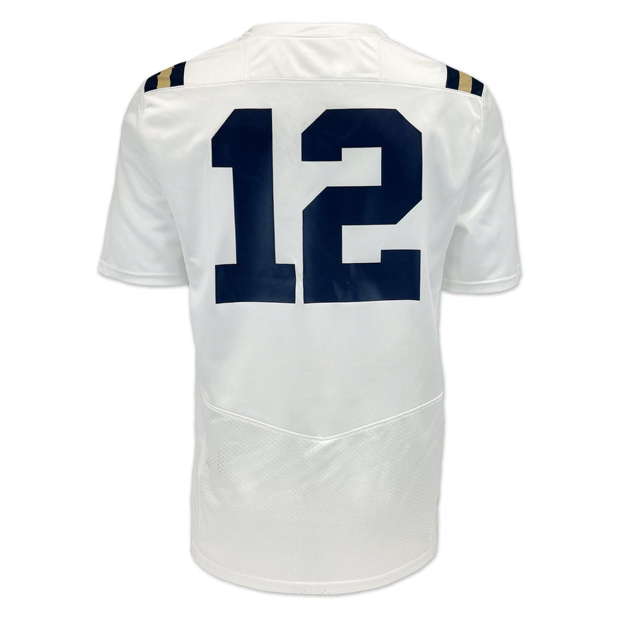 Navy Under Armour 2024 Sideline Replica #12 Football Jersey (White)