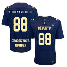 Load image into Gallery viewer, Navy Custom Under Armour Sideline Replica Football Jersey (Navy)