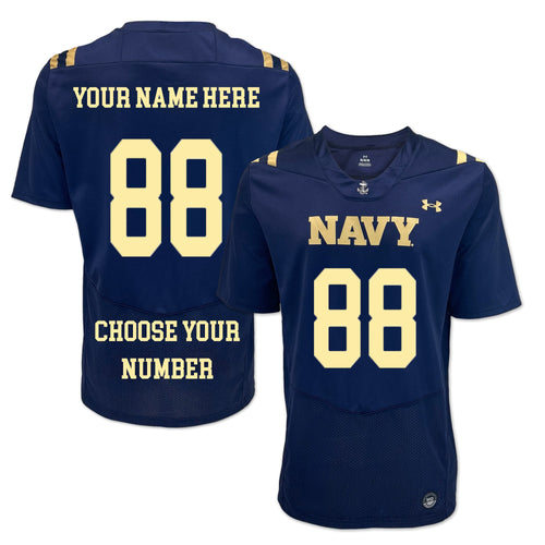 Navy Custom Under Armour Sideline Replica Football Jersey (Navy)