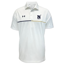 Load image into Gallery viewer, Navy Under Armour Sideline Playoff Chest Stripe Polo (White)