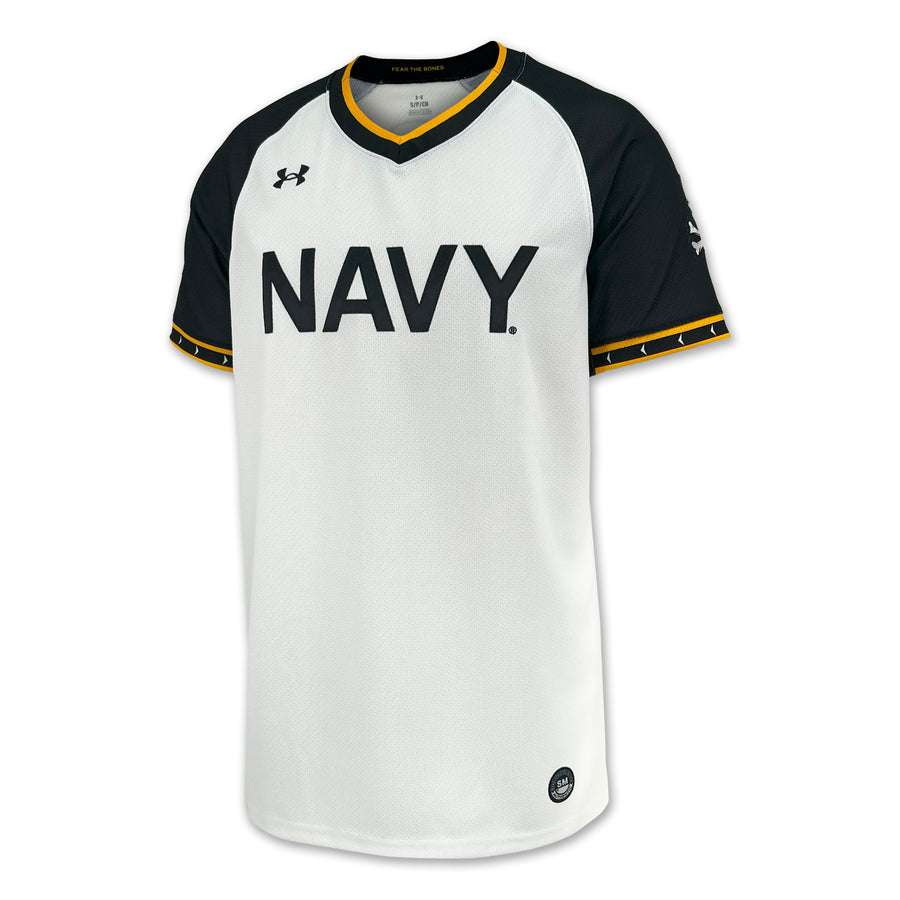 Navy Under Armour Baseball Replica Jersey (White)