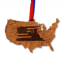 Load image into Gallery viewer, USA Flag and Salute Ornament