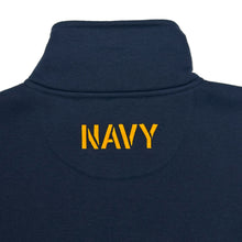 Load image into Gallery viewer, Navy Anchor Tackle Twill Embroidered Fleece Quarter Zip (Navy)