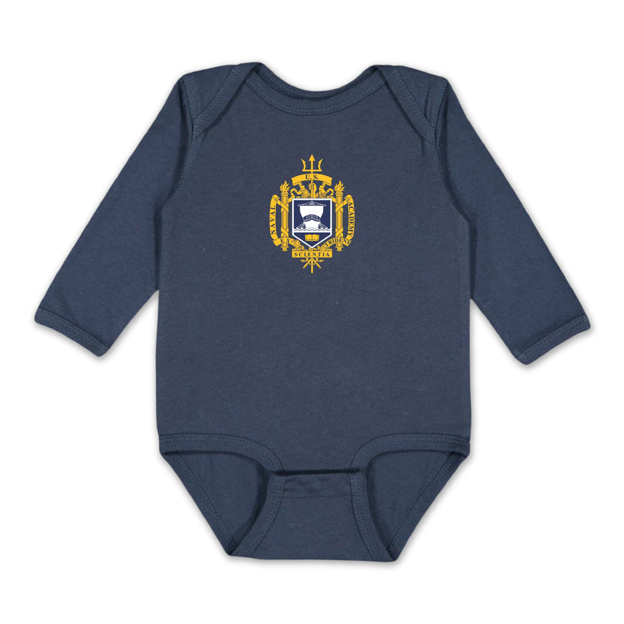 USNA Crest Infant Long Sleeve Bodysuit