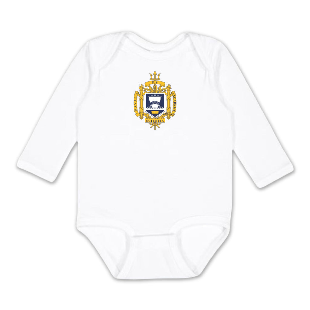 USNA Crest Infant Long Sleeve Bodysuit