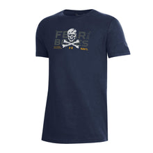 Load image into Gallery viewer, Navy Youth Under Armour 2024 Rivalry Fear the Bones Skull T-Shirt (Navy)