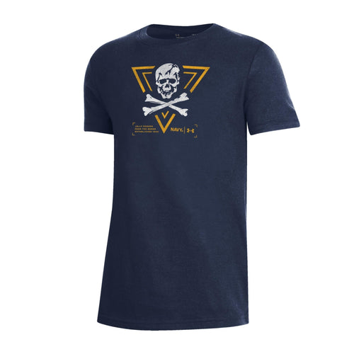 Navy Youth Under Armour 2024 Rivalry Jolly Rogers Fear the Bones Triangle T-Shirt (Navy)