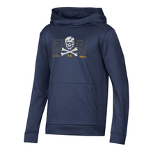 Load image into Gallery viewer, Navy Youth Under Armour 2024 Rivalry Fear the Bones Skull Fleece Hood (Navy)