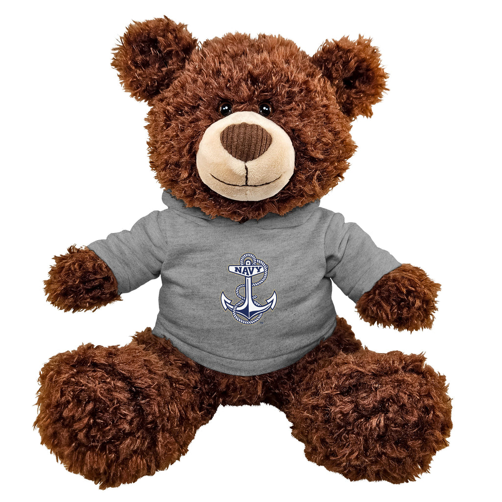 Navy Anchor Frizzy Bear (Grey Hood)