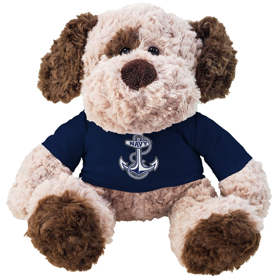 Navy Anchor Patches Plush Dog