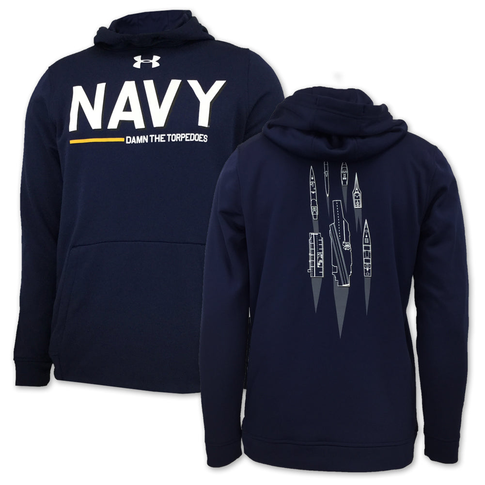 Navy blue under armour sweatshirt best sale