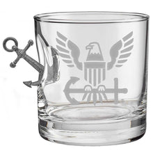 Load image into Gallery viewer, Navy Eagle Anchor 11oz Rocks Glass